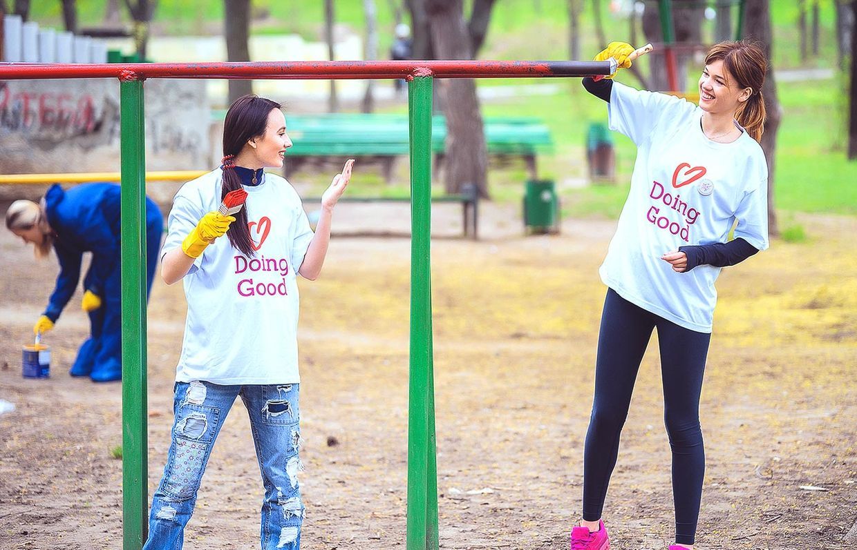 You project could be as simple as giving a children's playground a fresh coat of paint. (Good Deeds Day) You project could be as simple as giving a children's playground a fresh coat of paint. (Good Deeds Day)