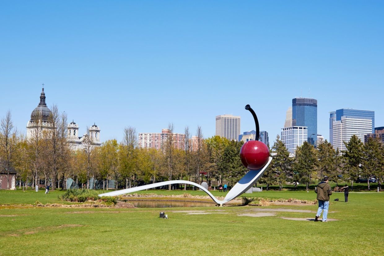 Minneapolis Sculpture giant spoon and cherry Minneapolis Sculpture giant spoon and cherry