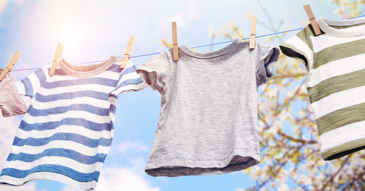 Clothing drying on a line. Clothing drying on a line.