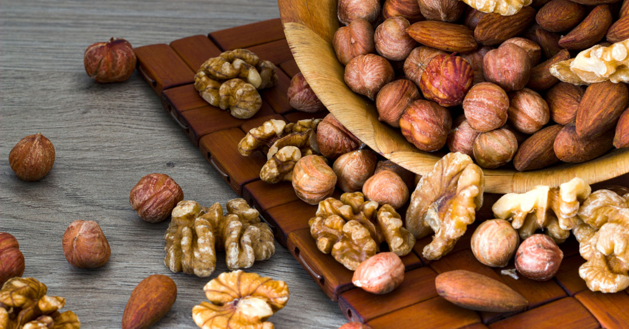 Nuts are high in protein. Nuts are high in protein.