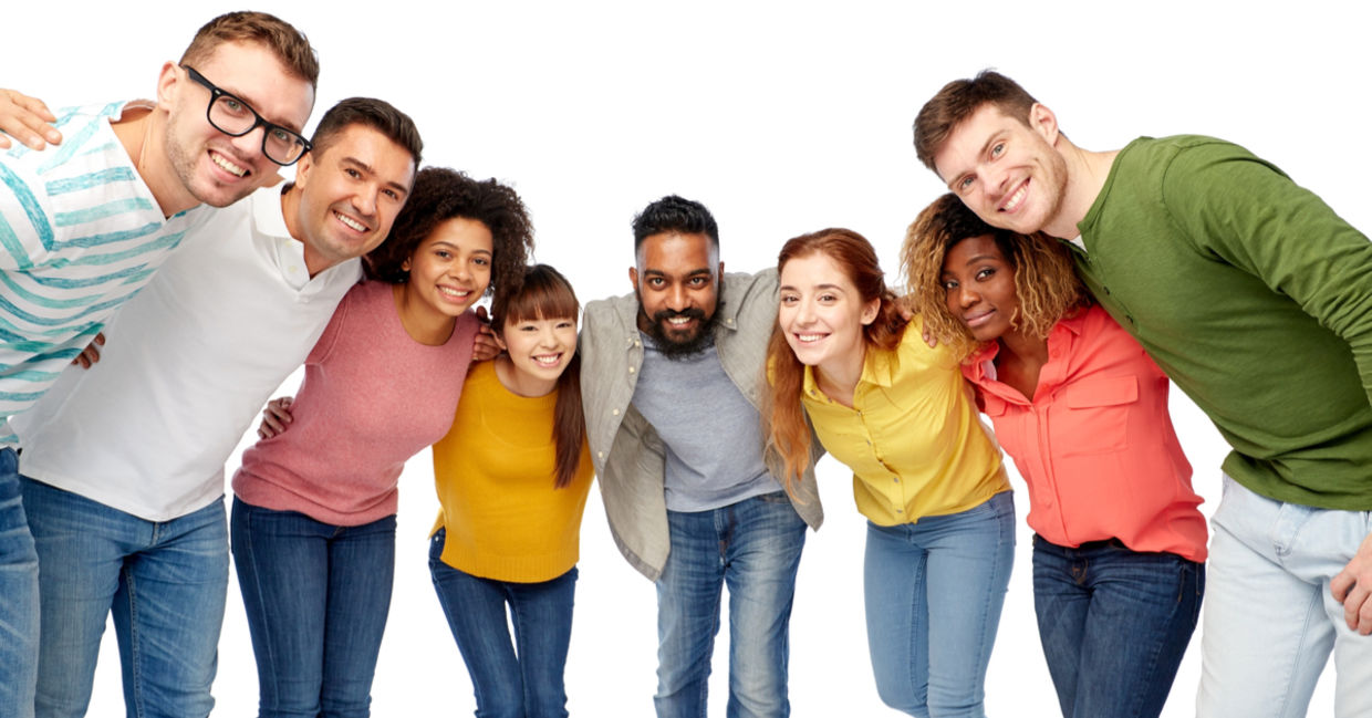 International group of happy, smiling people. International group of happy, smiling people.