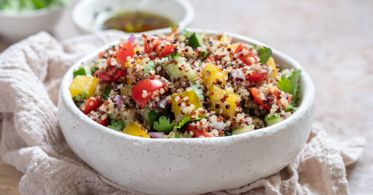 Quinoa tabbouleh is a healthy salad. Quinoa tabbouleh is a healthy salad.