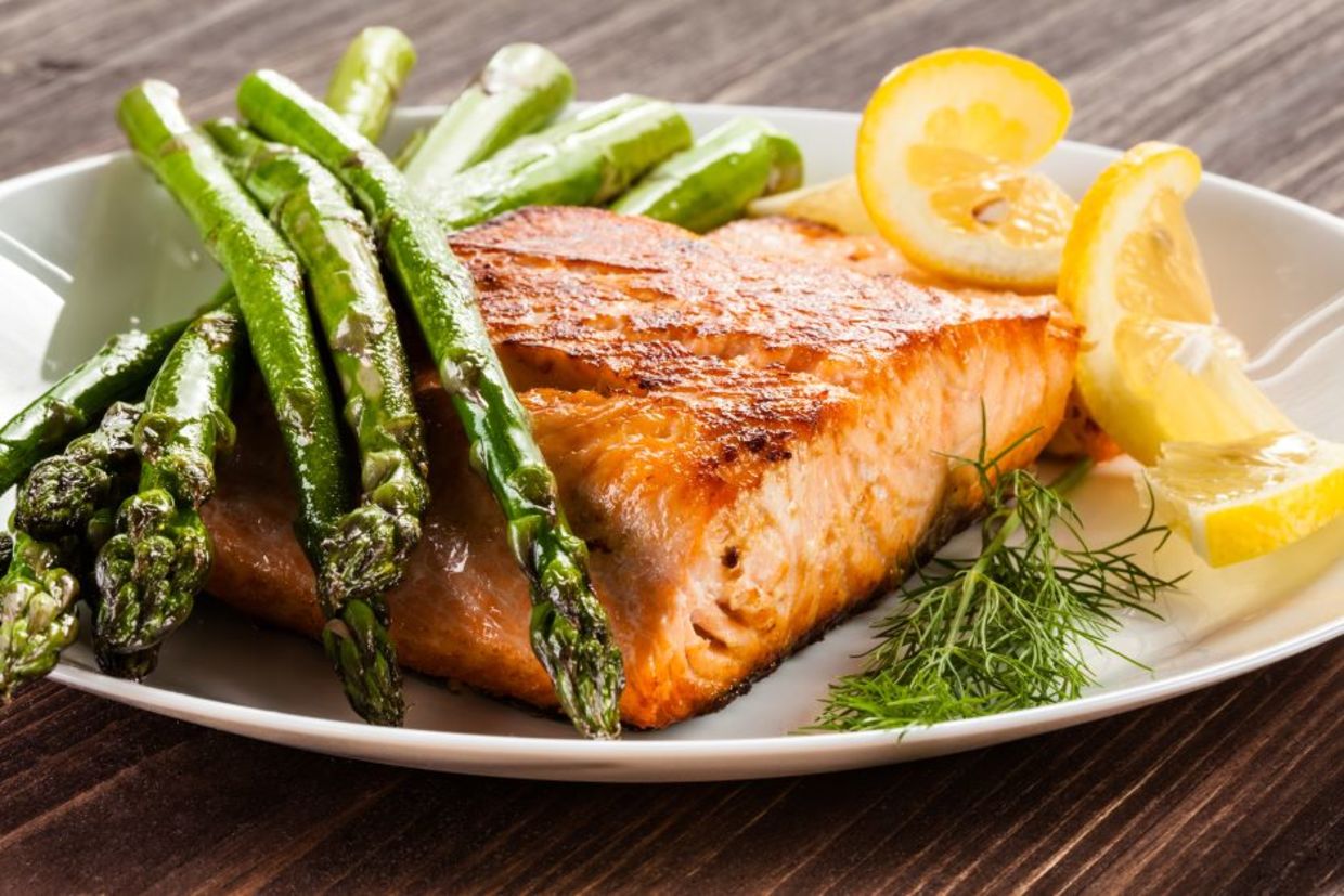 Enjoy salmon and asparagus for optimal nutrition. Enjoy salmon and asparagus for optimal nutrition.