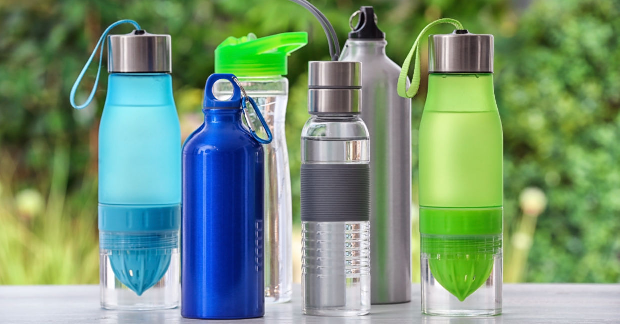 Water bottles. Water bottles.