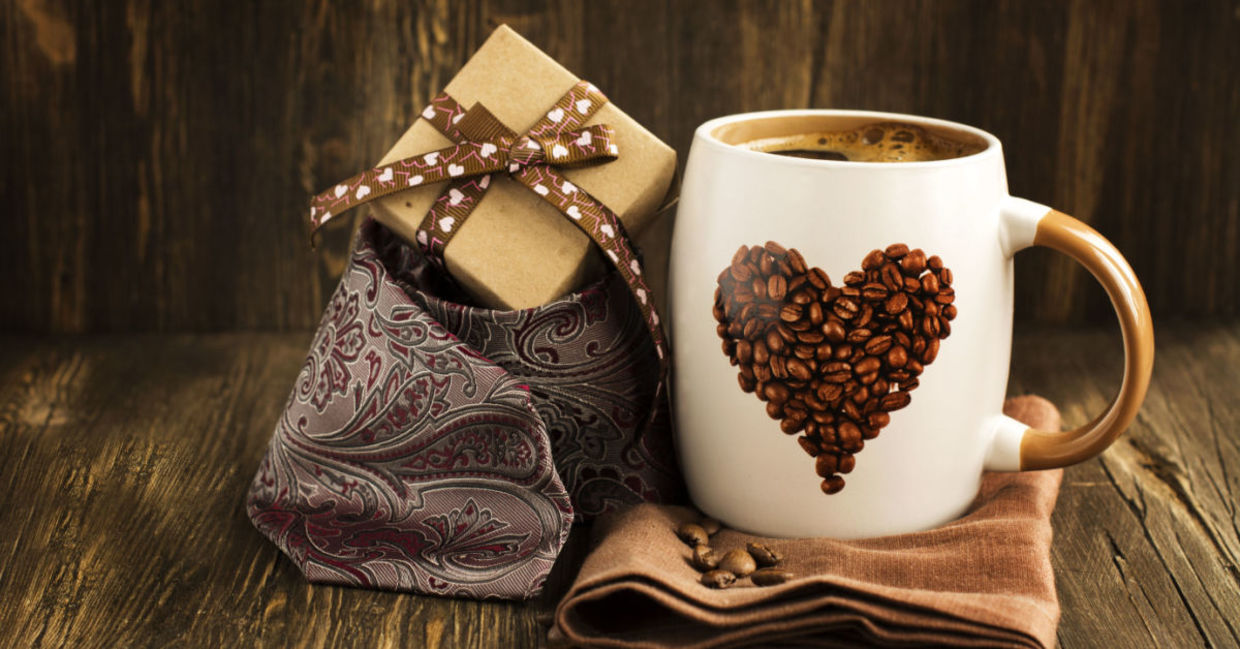 A mug and coffee is perfect for a coffee lover. A mug and coffee is perfect for a coffee lover.