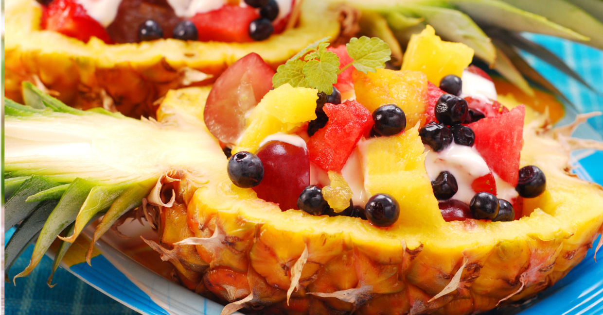 Fruit salad made with pineapple is a healthy dessert. Fruit salad made with pineapple is a healthy dessert.