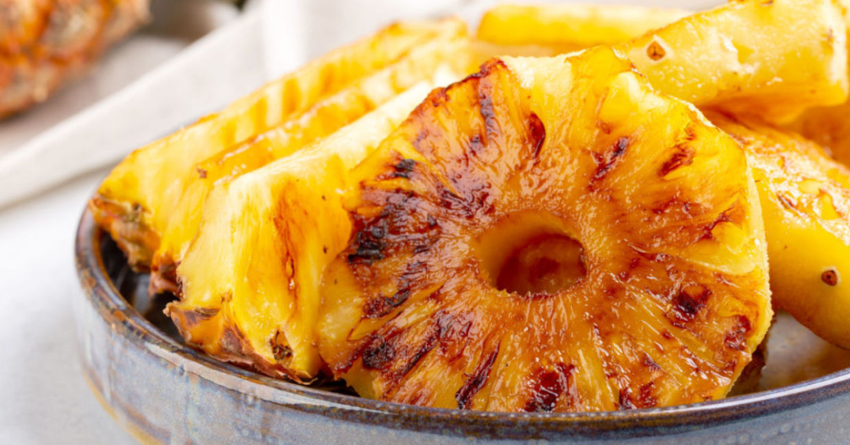 Grilled pineapple is good for your gut. Grilled pineapple is good for your gut.