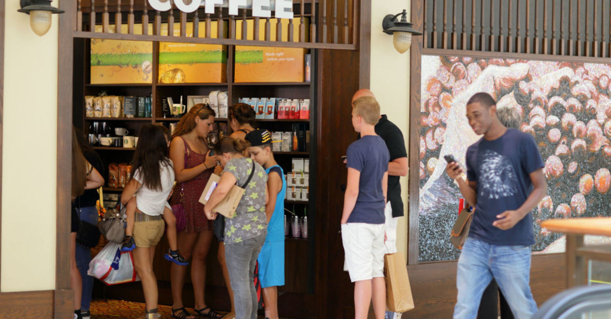 Coffee shop line. Coffee shop line.