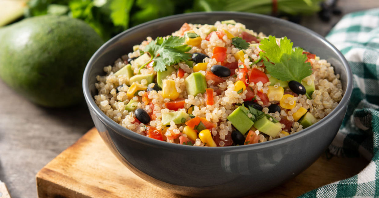 Quinoa salad is bursting with health benefits. . Quinoa salad is bursting with health benefits. .