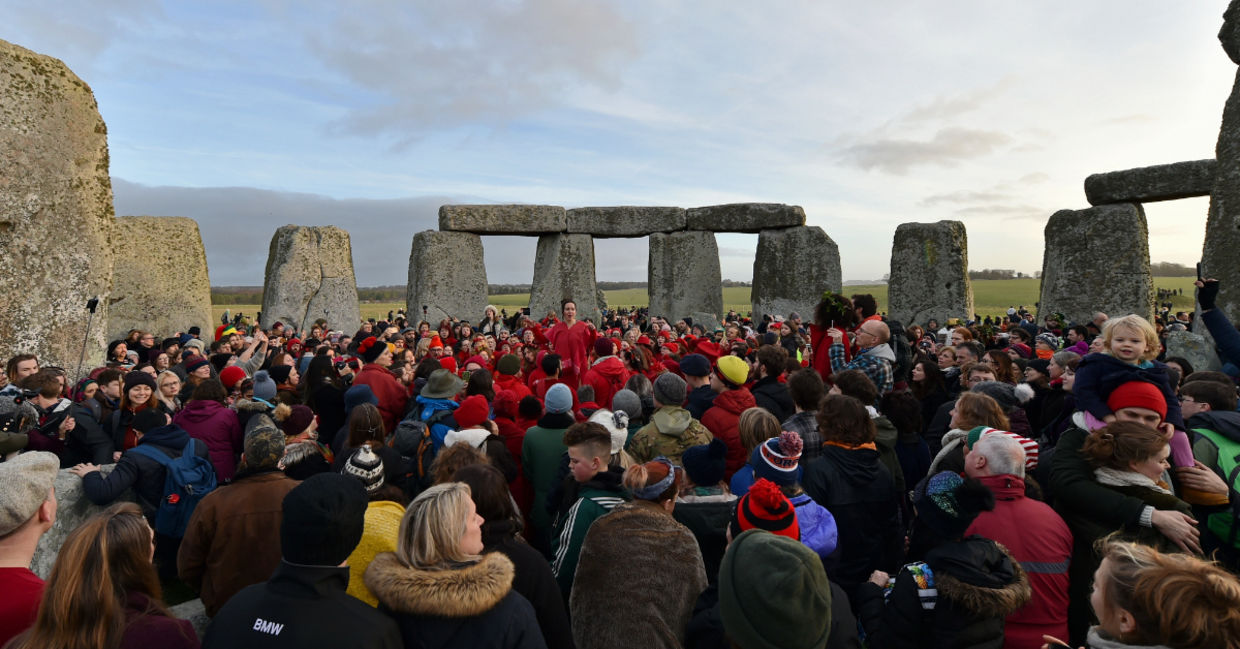 The winter solstice at Stonehenge. The winter solstice at Stonehenge.