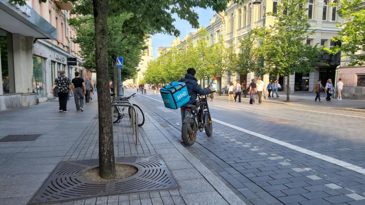 Pedestrian space in Vilnius. Pedestrian space in Vilnius.